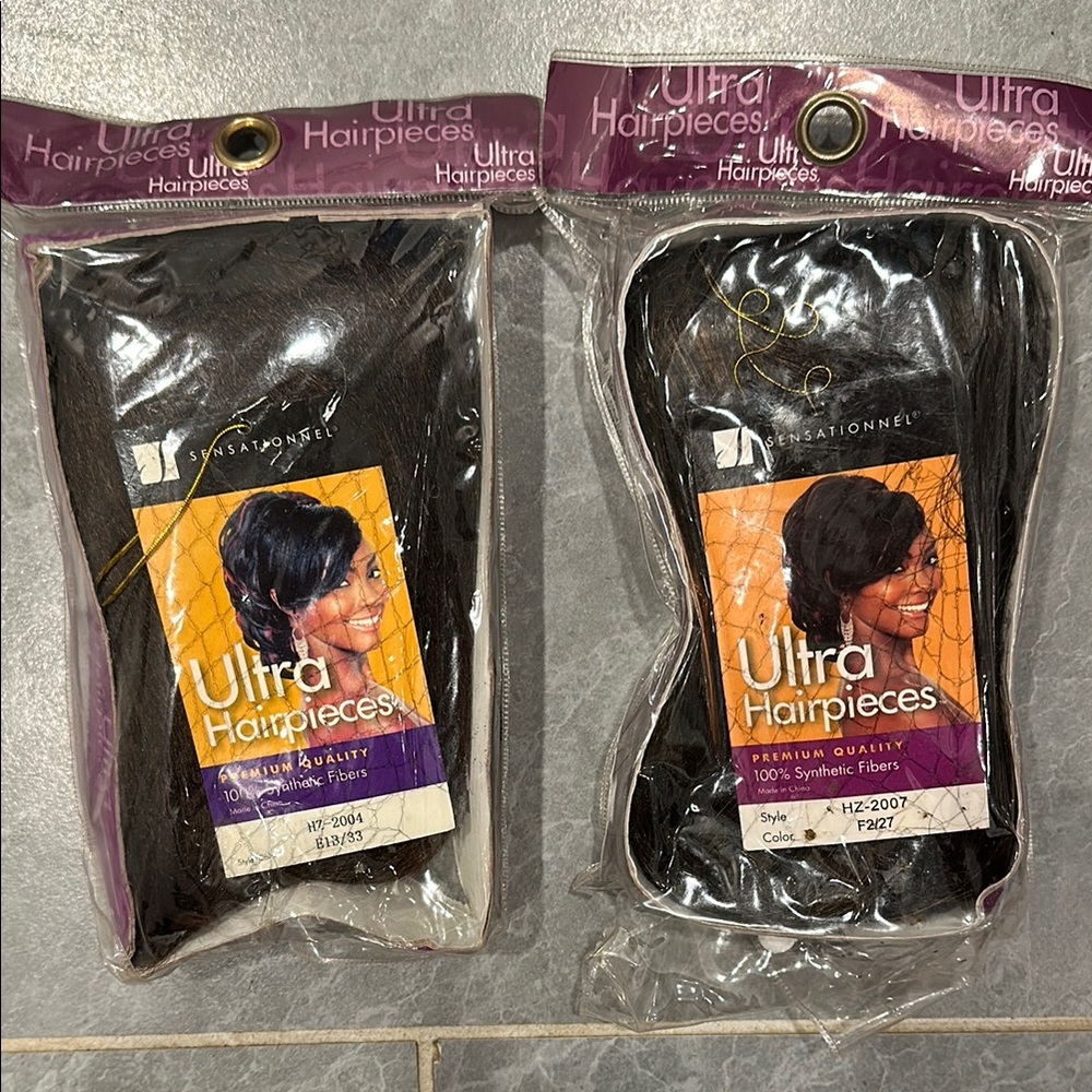 Lot of 2 Sensationnel Ultra Hairpieces – Premium Synthetic Fiber – Styles NEW!